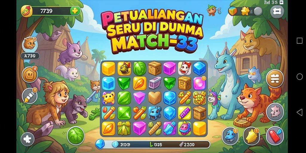 Tampilan gameplay seru dalam 2739 yang menampilkan keseruan mencocokkan objek.