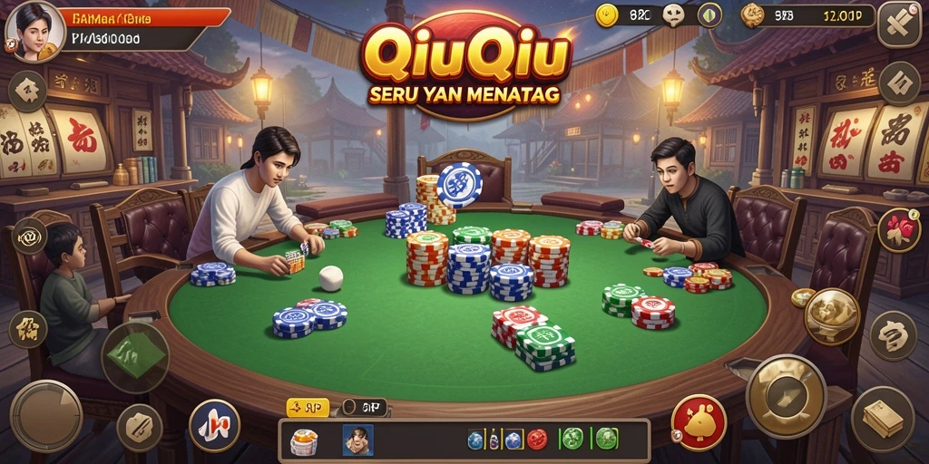 Tampilan gameplay QiuQiu yang menarik dan interaktif.