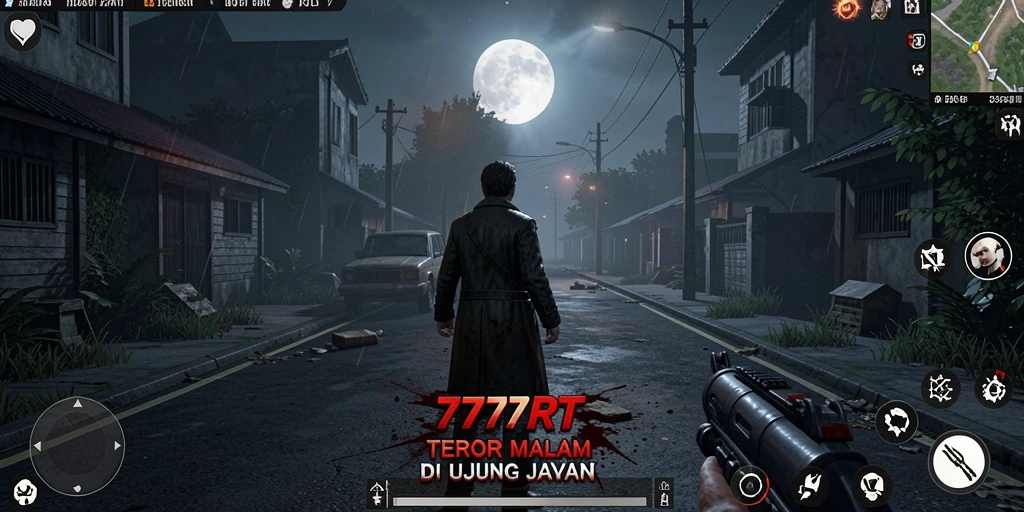 Screenshot 777RT menampilkan suasana mencekam di lokasi angker.
