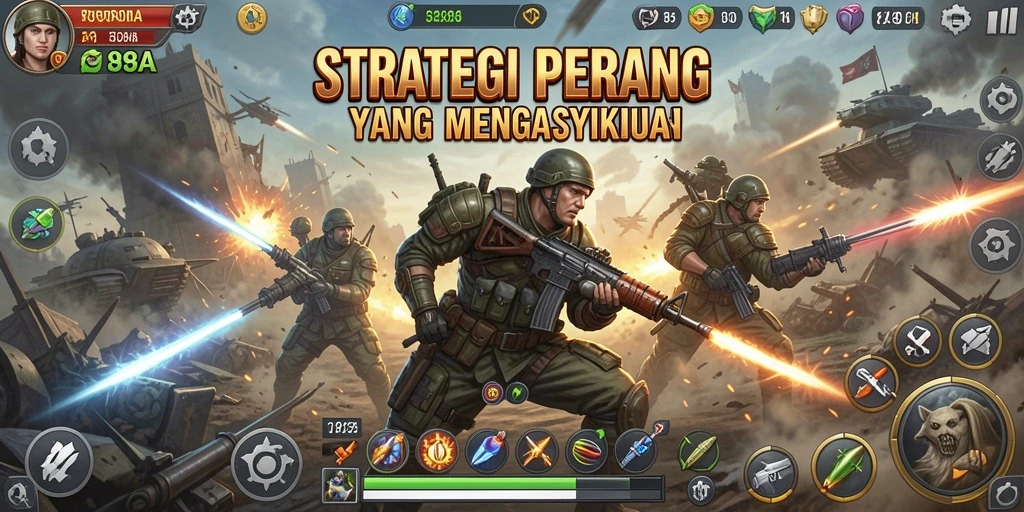 Screenshot gameplay menunjukkan pertempuran yang intens di <strong>898A</strong>.