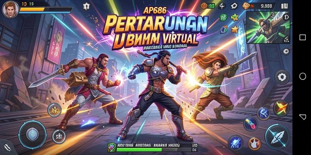 Tampilan aksi intens di arena pertarungan AP686.