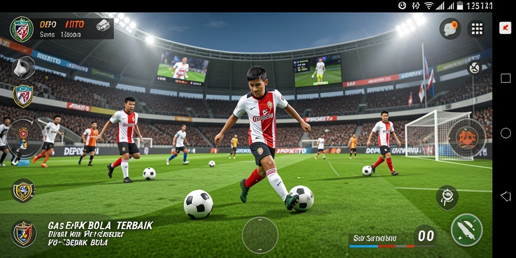 Tampilan mendebarkan dari gameplay sepak bola DEPOXITO.