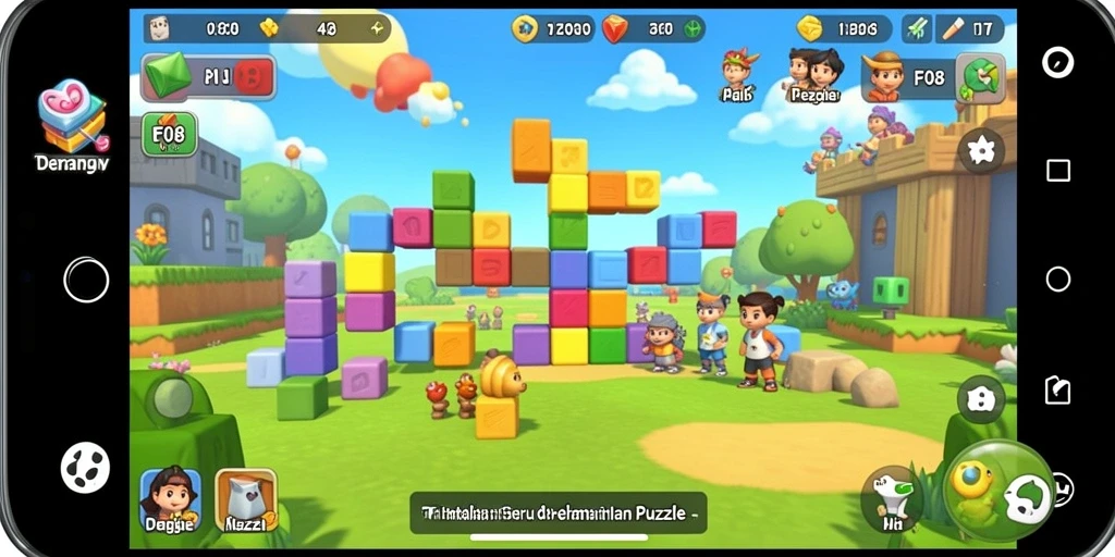 Screenshot dari gameplay F08 yang menampilkan tantangan puzzle.