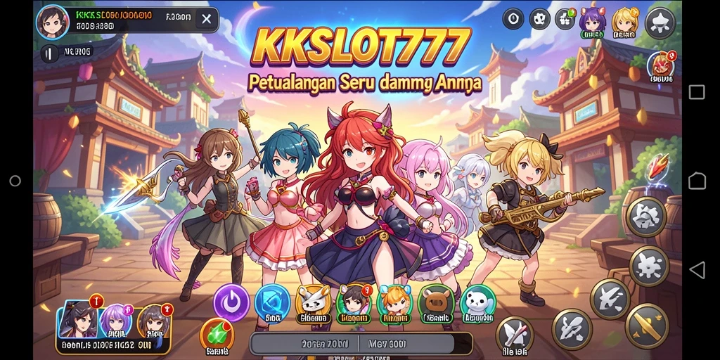 Screenshot KKSLOT777 yang menampilkan aksi seru karakter anime.