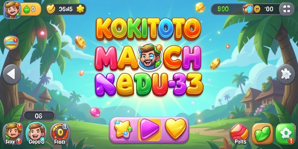 Tampilan gameplay KOKITOTO dengan tantangan Match-3 yang menarik.