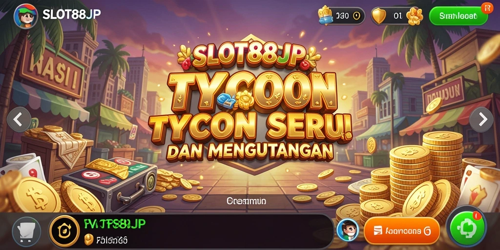 Screenshot utama SLOT88JP menampilkan gameplay Tycoon yang menawan.