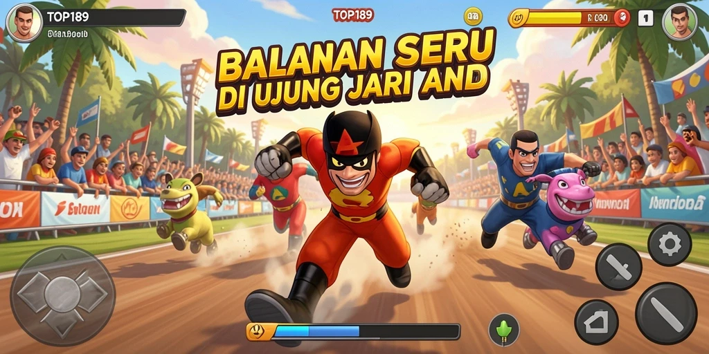 Tampilan gameplay balapan seru di TOPI189 yang penuh aksi.