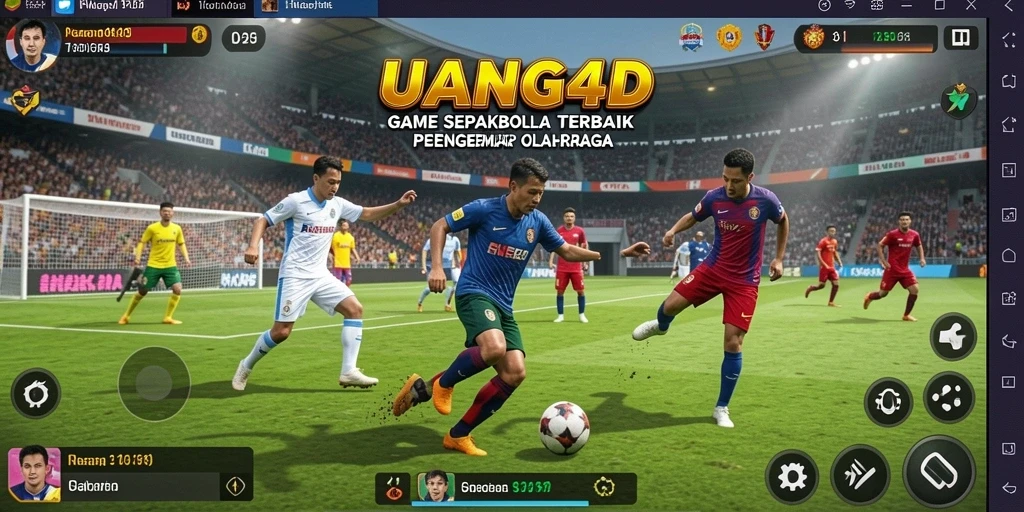 Tampilan gameplay UANG4D saat pertandingan sepakbola yang seru.
