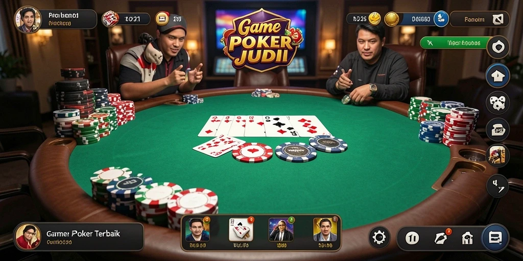 Screenshot gameplay V21 yang menampilkan aksi seru permainan Poker.