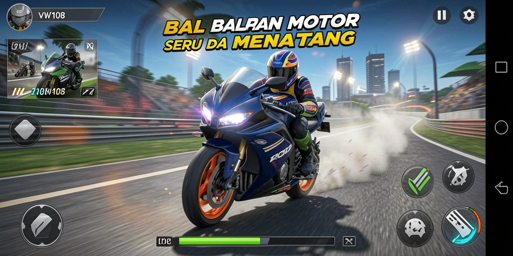Gameplay seru VW108 dengan grafis memukau dan trek menantang.