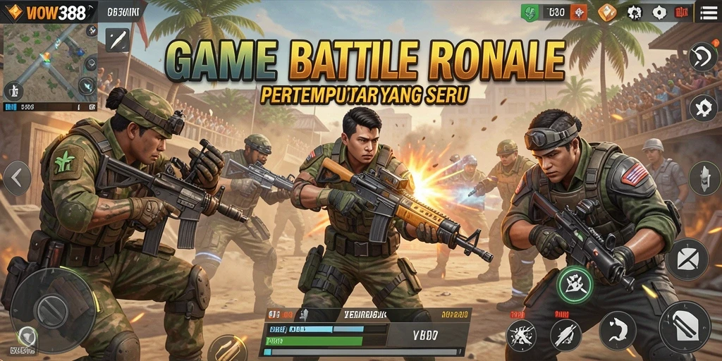 Tampilan aksi mendebarkan di WOW388 saat bermain Battle Royale.
